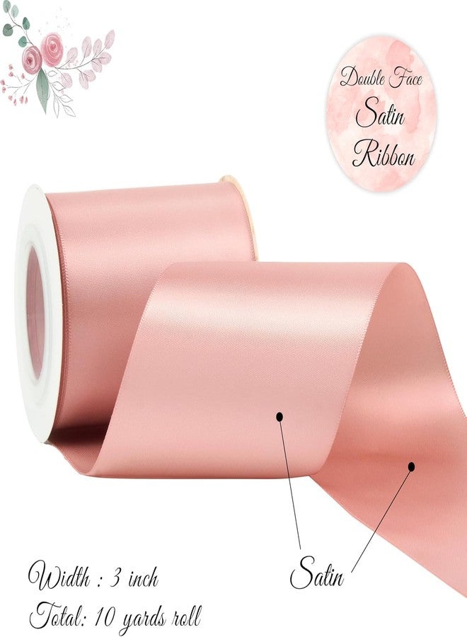 Delite Ribbons لفة شريط ساتان متعدد الأغراض بعرض 3 بوصات ووجهين بطول 10 أمتار لتزيين الحفلات، وأعياد الميلاد، وديوالي، وبطاقات الدعوة، وتغليف الهدايا، والأعمال الحرفية، والمشاريع (لون الخوخ) - Image 2